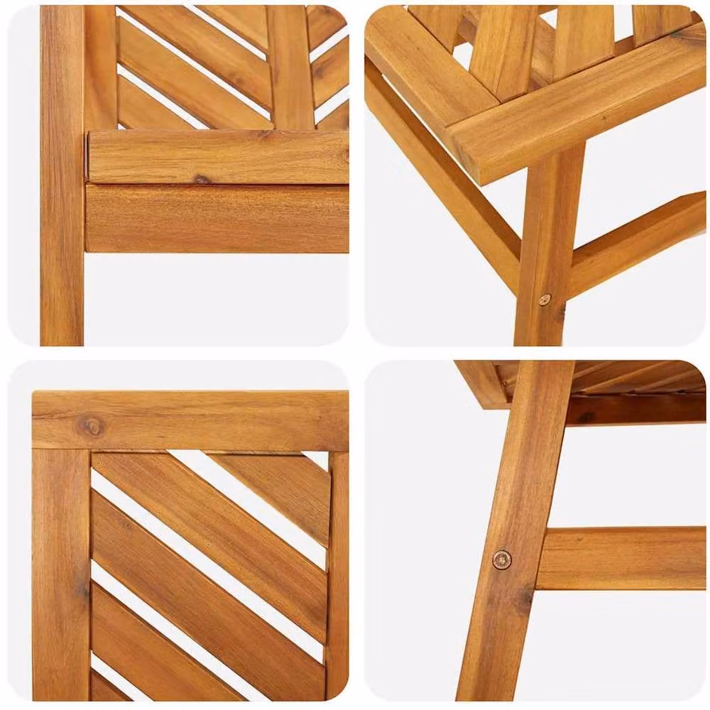 Berkfield Home Modern 4 Piece Garden Lounge Set in Brown Solid Acacia Wood – 4