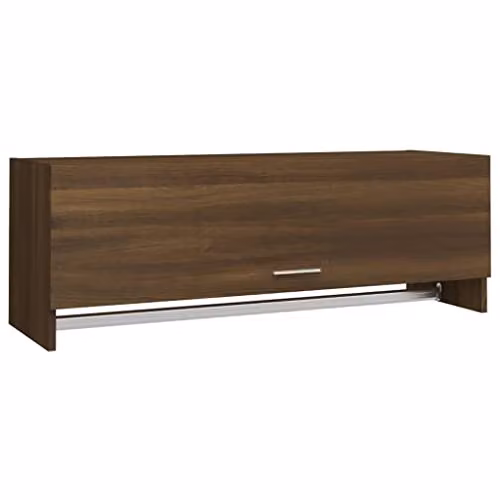 vidaXL Modern Brown Wardrobe with Hinged Doors and Hanging Rod, W/D/H: 100 x 32.5 x 35 cm – 1