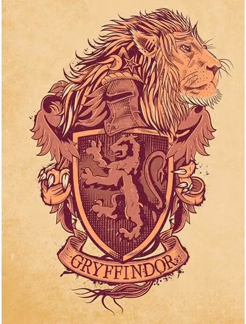 Harry Potter Gryffindor Vintage Canvas Print in Beige