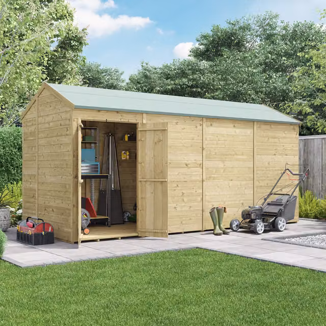 BillyOh Brown Wooden Apex Shed with Tongue and Groove Construction and Floor