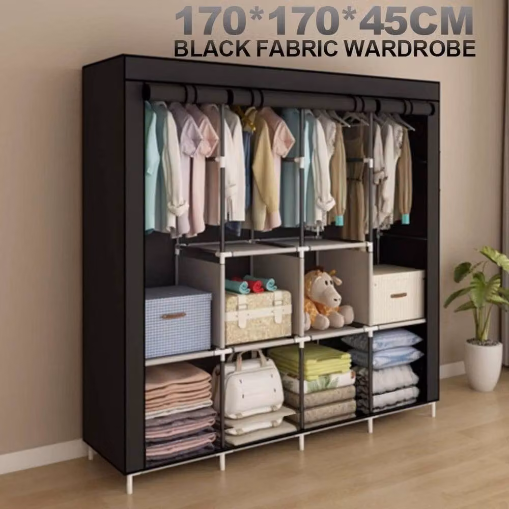 Kelvenix Large Capacity Clothes Storage Organiser Rail in Black – 3