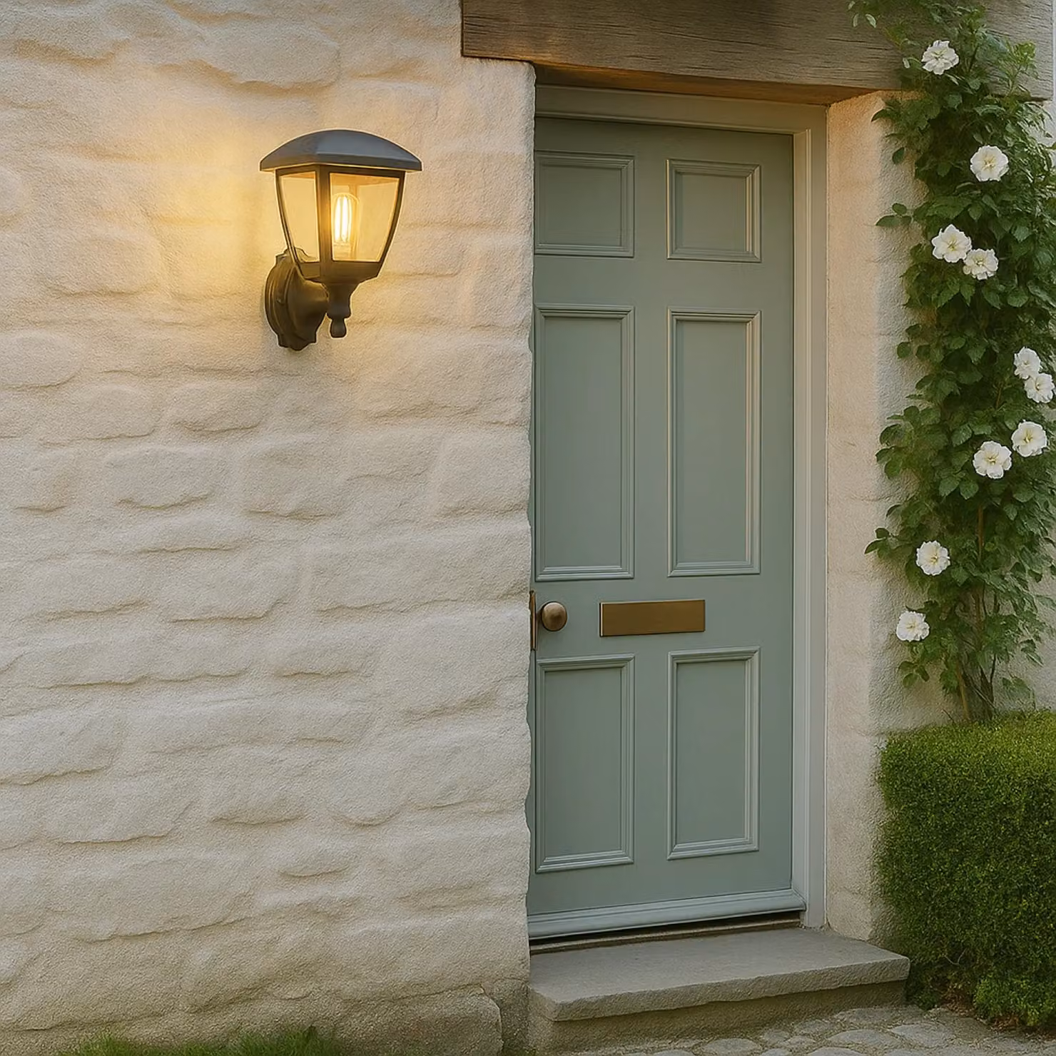 CGC Lighting Black Classic Outdoor Wall Lantern with Transparent Polycarbonate Diffuser, IP44 Weatherproof, E27 Mains Power – 4