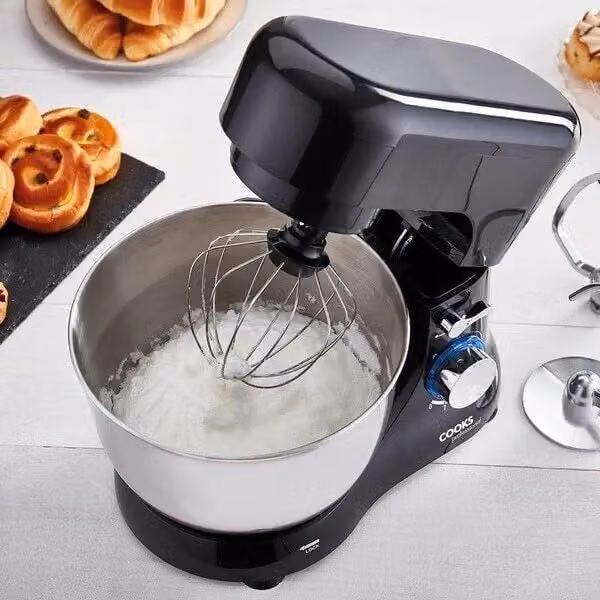 Cooks Professional Stand Mixer with 1000W Motor, 8 Speeds and 4.5L Stainless Steel Mixing Bowl in Black – 2