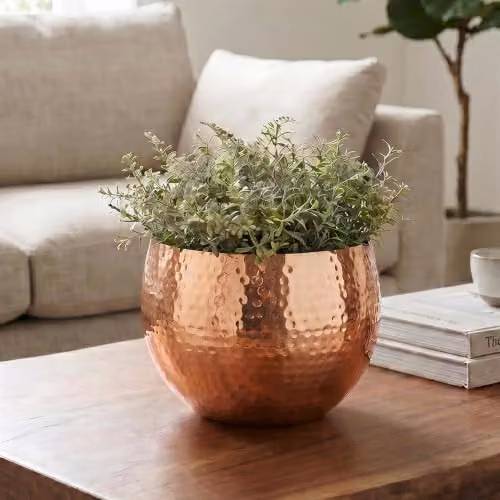 Leaf Large Metal Tabletop Planter in Bronze, W/D/H: 22 x 18 x 1 cm – 2