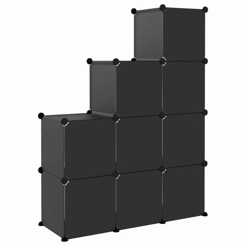 Berkfield Home 9 Cube Storage Organiser in Black – 3