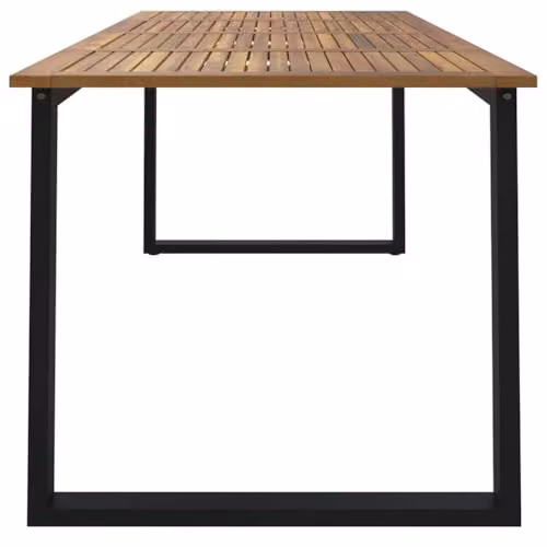 vidaXL Extendable Acacia Wood Garden Table with U-shaped Legs, Brown and Black, W: 200 cm, D: 90 cm, H: 75 cm – 3
