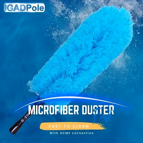 IGAD 24ft All-in-One Window Washing and Dusting Kit in Blue with Telescopic Handle, Pivot Squeegee, Microfibre Cloths, Cobweb Duster and Ceiling Fan Duster – 2