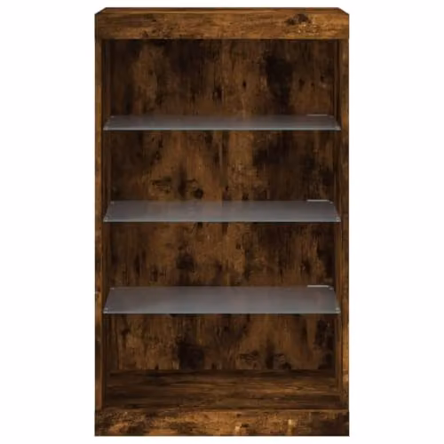 vidaXL Sideboard with Integrated LED Lights in Smoked Oak, W: 60.5 cm, D: 37 cm, H: 100 cm – 4