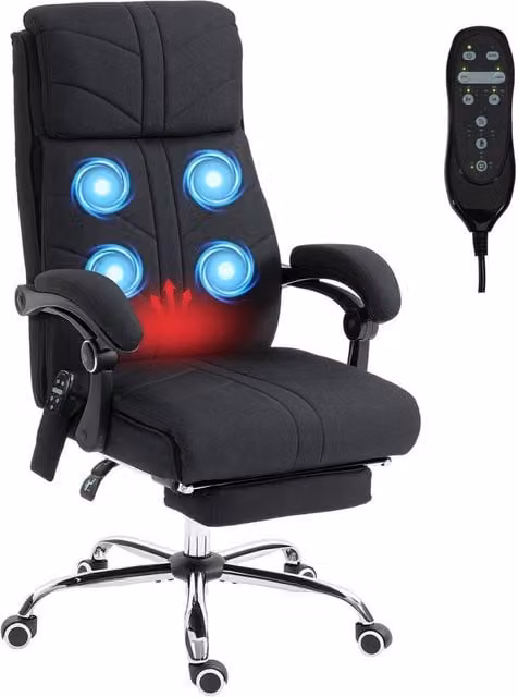 FORGEVIO Vibration Massage Office Chair with Heat in Black