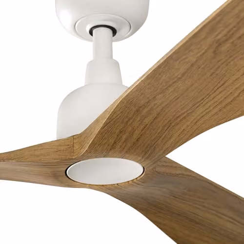 Netlighting Outwood Smart Ceiling Fan with Light and App Control, White and Oak Wood, 150 cm – 3