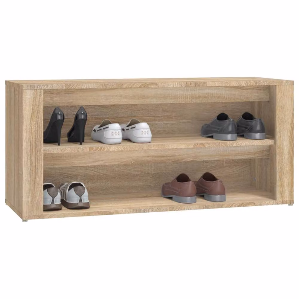 Berkfield Home Sonoma Oak Shoe Rack in Light Brown, W/D/H: 100 x 35 x 45 cm – 3
