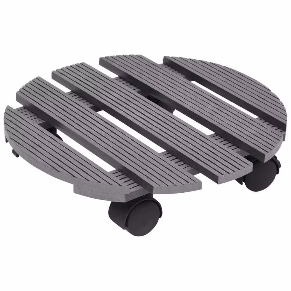 Berkfield Home WPC Plant Trolleys, 2 Pack, Grey, W: 30 cm, D: 7.5 cm – 3