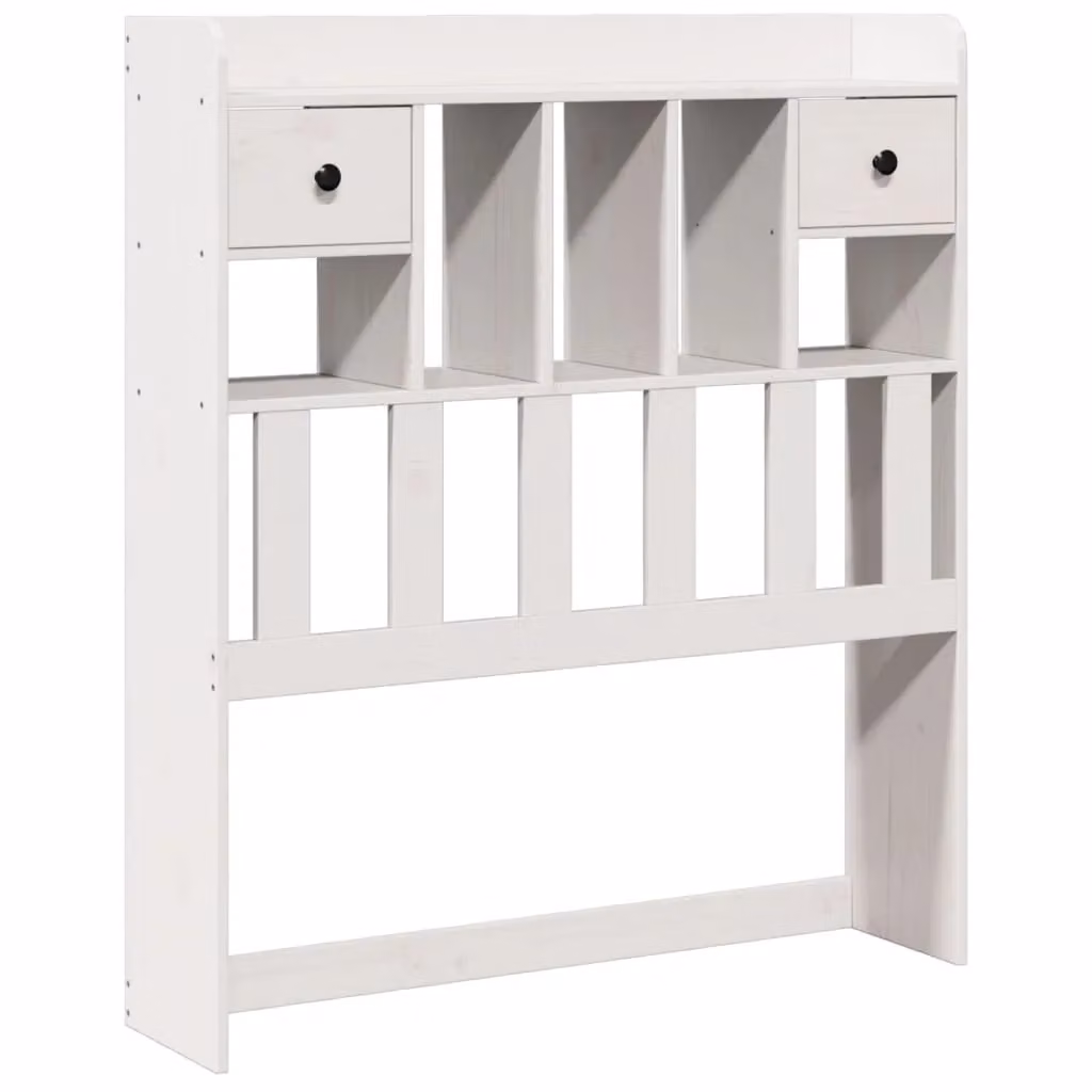 Berkfield Home White Solid Wood Pine Headboard with Storage, Width: 90 cm – 2