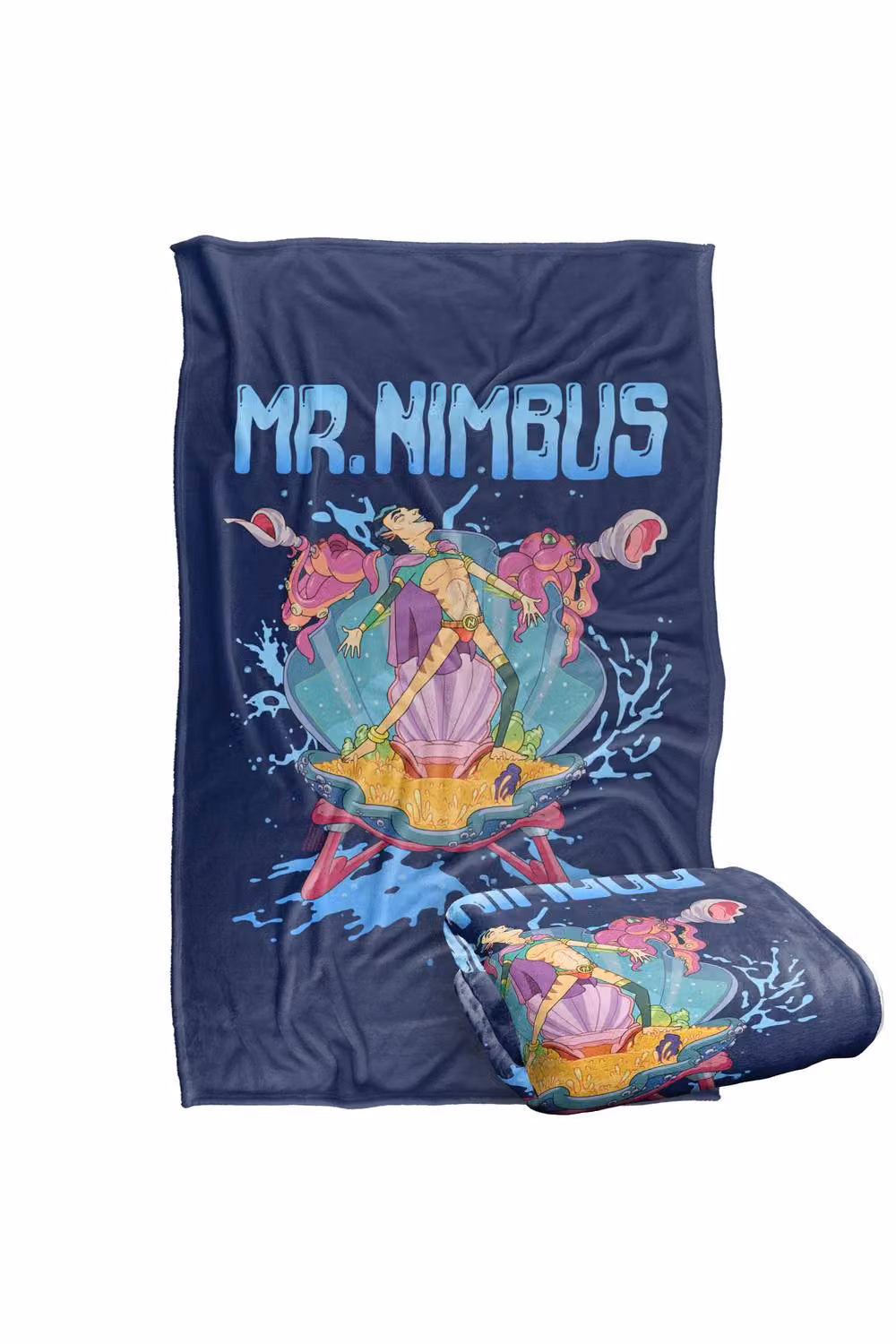 Warner Bros. Rick and Morty Mr. Nimbus Design Super Soft Fleece Throw Blanket, Multicolour, W: 152 cm, D: 127 cm – 7