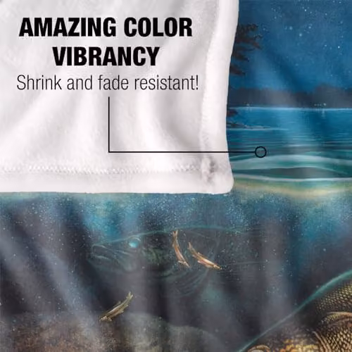 JQ Licensing Harvest Moon Walleye Fishing Super Soft Fleece Throw Blanket, Multicolour, W: 91 cm, D: 147 cm – 3