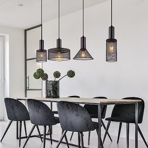 Globo Lighting Industrial Black Metal Bar Pendant Lamp, 4x E27, W/D/H: 120 x 25 x 25 cm – 2