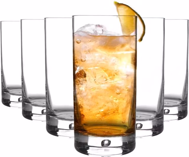 Bormioli Rocco Transparent Glass Tumbler Highball Glasses, 375ml, Pack of 24