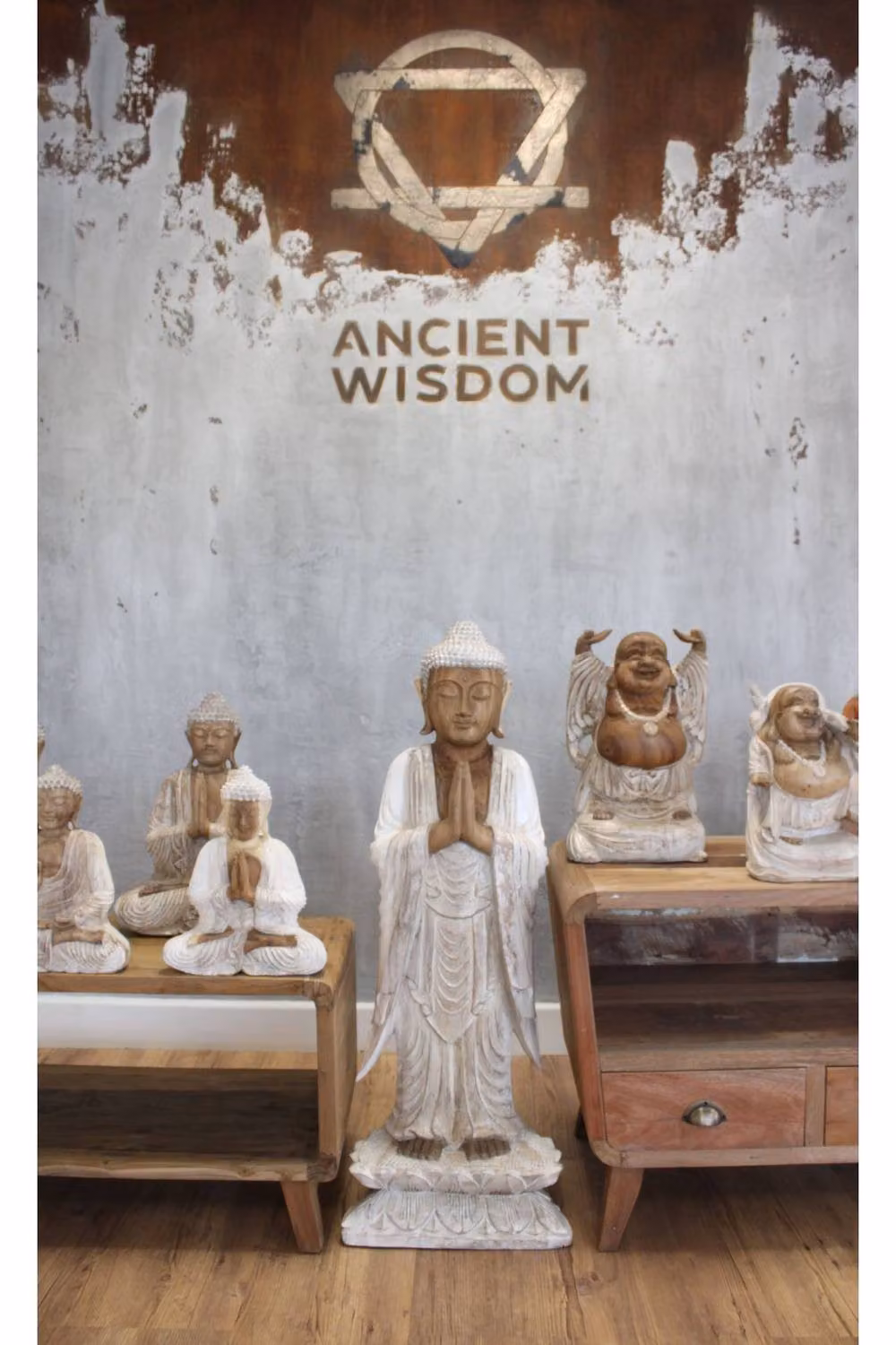 KDMD Standing Whitewash Buddha Statue, White, Height: 100 cm – 3