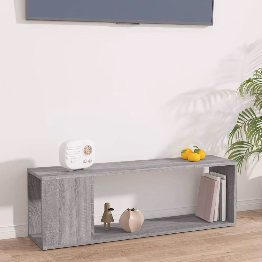 Berkfield Home Grey Sonoma TV Cabinet in Engineered Wood W: 100 cm, D: 24 cm, H: 32 cm – 2