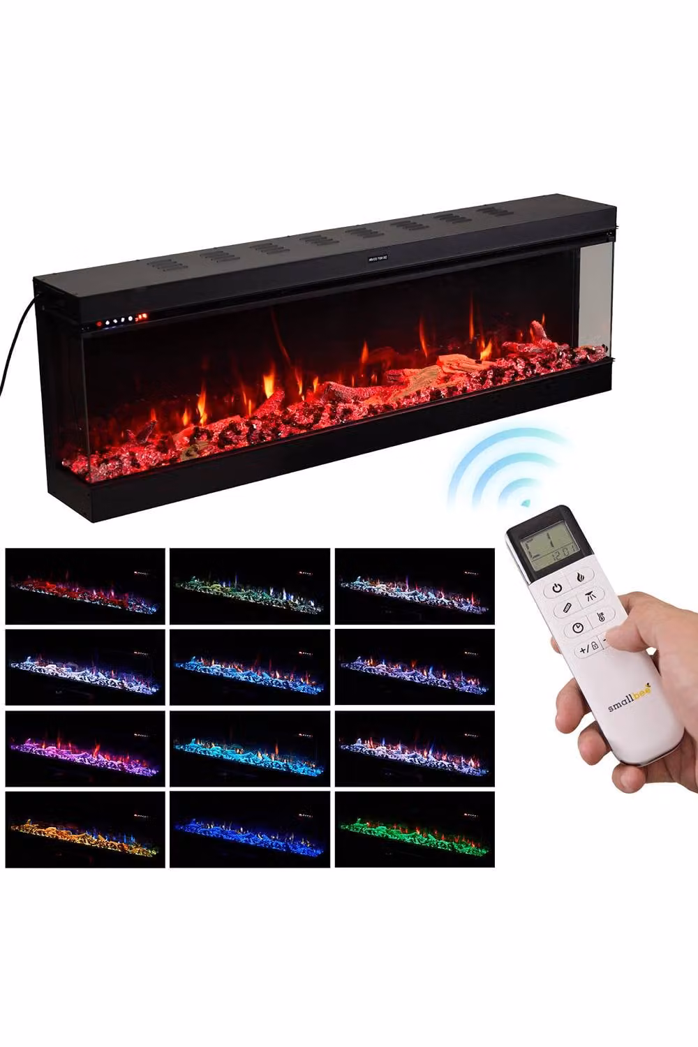 H&O Direct 50 inch Electric Fireplace with Remote Control in Black – 7