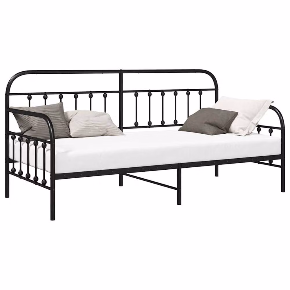 Berkfield Home Minimalist Metal Daybed Frame in Black, W/D/H: 90 x 200 cm – 3