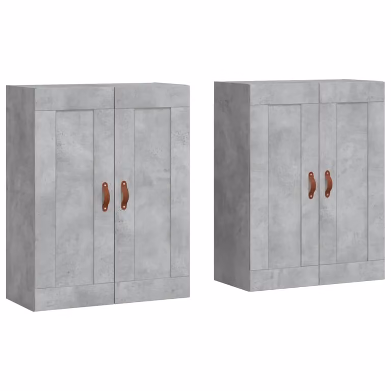Berkfield Home Wall Mounted Cabinets, 2 Piece Set in Concrete Grey Engineered Wood