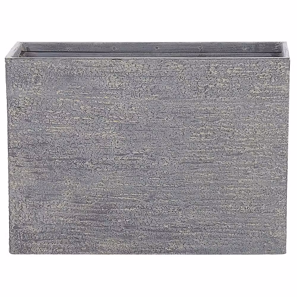 Wyld and Coco Grey Rectangular Fibreglass Reinforced Fibre Clay Planter Tub W: 80.0 cm, D: 56.0 cm, H: 35.0 cm – 2