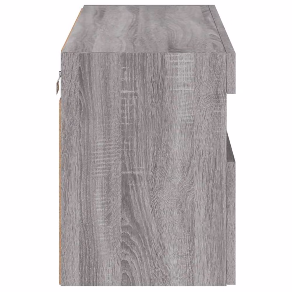 Berkfield Home TV Wall Cabinet with LED Lights in Grey Sonoma, W/D/H: 80 x 30 x 40 cm – 8