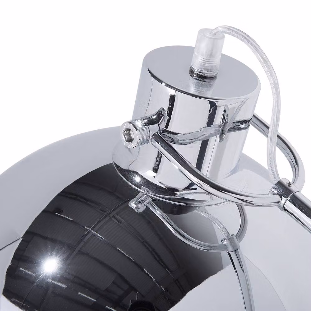 Wyld and Coco Silver Industrial Floor Lamp with Adjustable Dome Shade, Height: 155 cm – 3