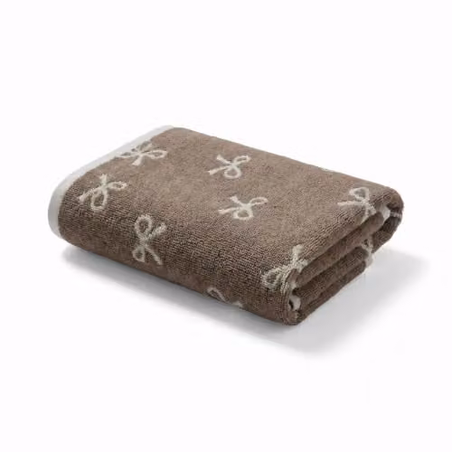 OHS Premium Cotton Terry Hand Towel, Quick Drying and Fluffy, Beige/Brown