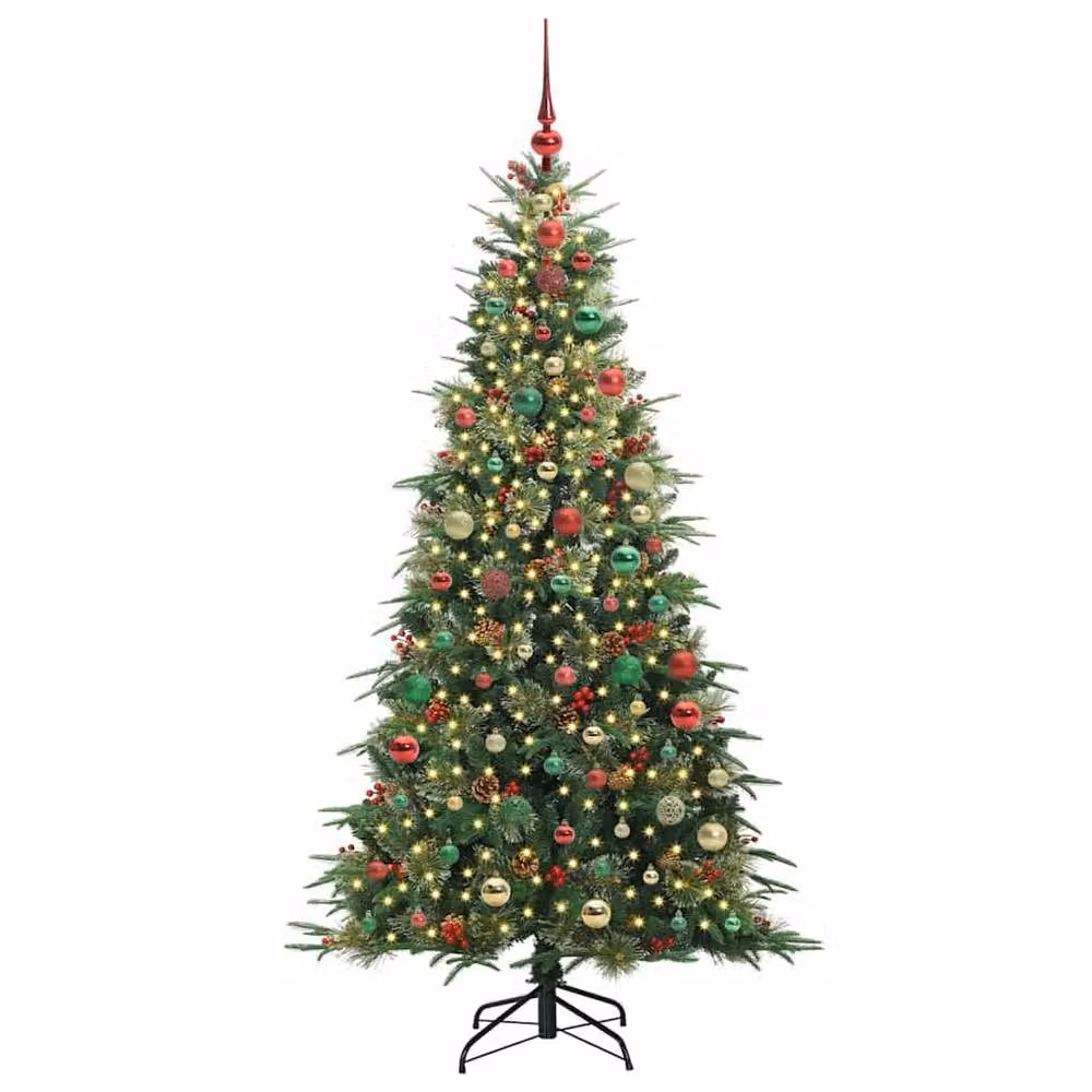 Berkfield Home Artificial Hinged Christmas Tree in Green, Height: 180 cm – 3