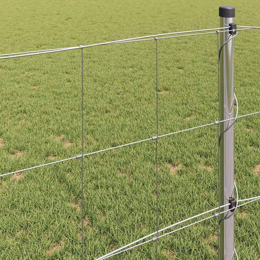 Berkfield Home Field Fence Galvanised Steel in Silver/Grey, H: 0.8 m x W: 50 m – 2