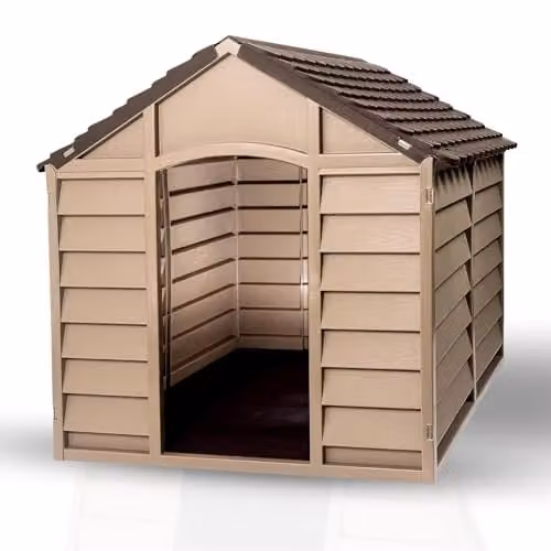 Samuel ALEXANDER Weatherproof Plastic Dog Kennel in Brown, W/D/H: 86 x 84 x 82 cm – 2