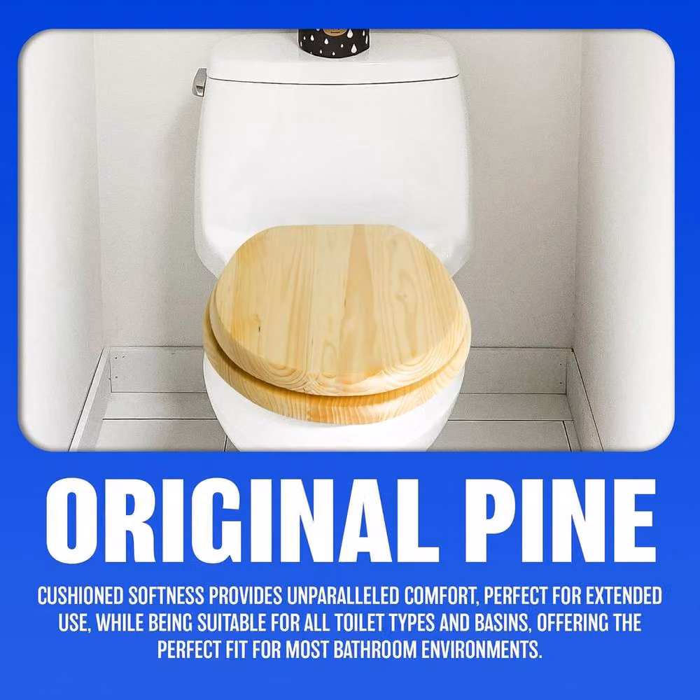 BARGAINS-GALORE Universal Oval MDF Toilet Seat with Easy Fit Fittings in Light Brown – 3