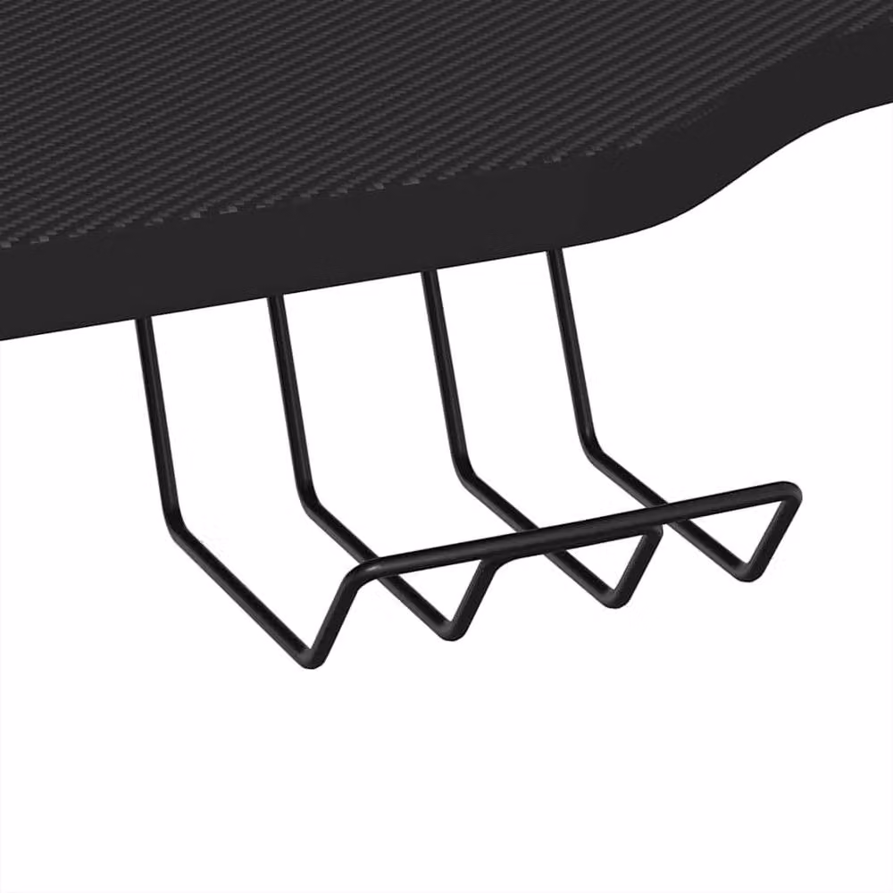 Berkfield Home Gaming Desk with K Shape Legs, Black, W/D/H: 110 x 60 x 75 cm – 5