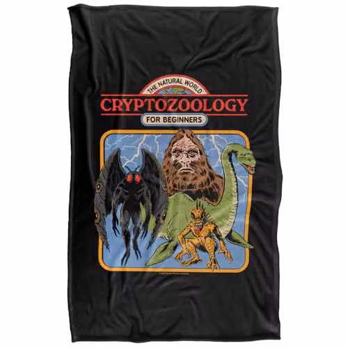 Steven Rhodes Cryptozoology For Beginners Multicolour Super Soft Fleece Throw Blanket W/D: 91 x 147 cm – 5