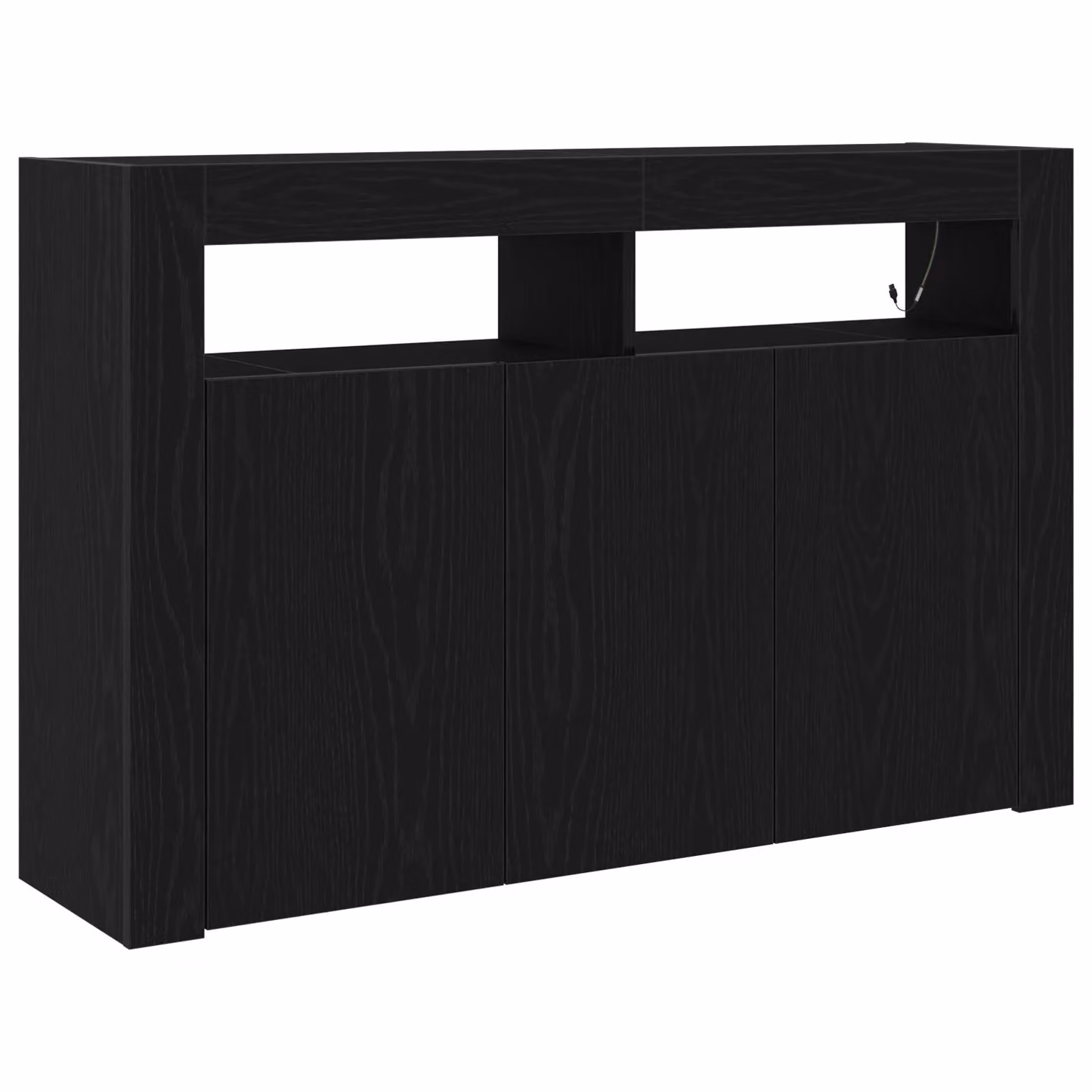 Berkfield Home Modern Black Oak Sideboard with Integrated Lighting, W/D/H: 116 x 30 x 75 cm – 2