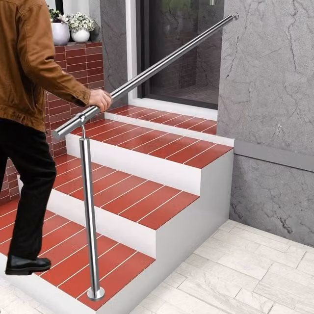 PAWNORA Stainless Steel Stair Railing in Silver, W: 120 cm, H: 106 cm – 1