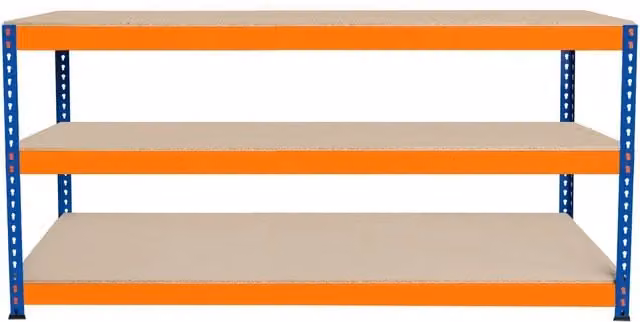 Monstershop S-Rax 3 Tier Workbench in Orange, W/D/H: 180 x 60 x 90 cm – 1