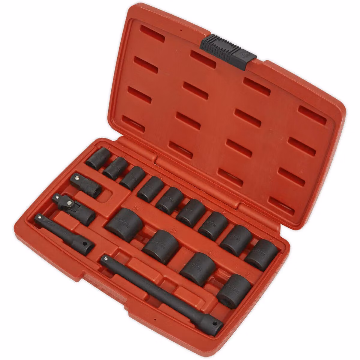Loops 17 Piece Premium Impact Socket Set, 3/8 inch Sq Drive, Chrome Vanadium Steel, Black and Multicolour – 2