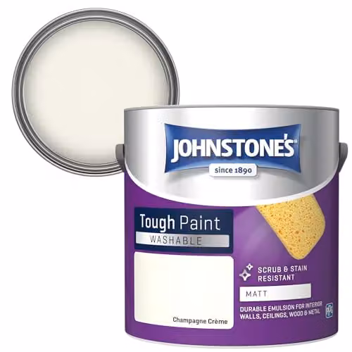 Johnstone's Washable Matt Wall and Ceiling Paint in Beige, 2.5L – 2