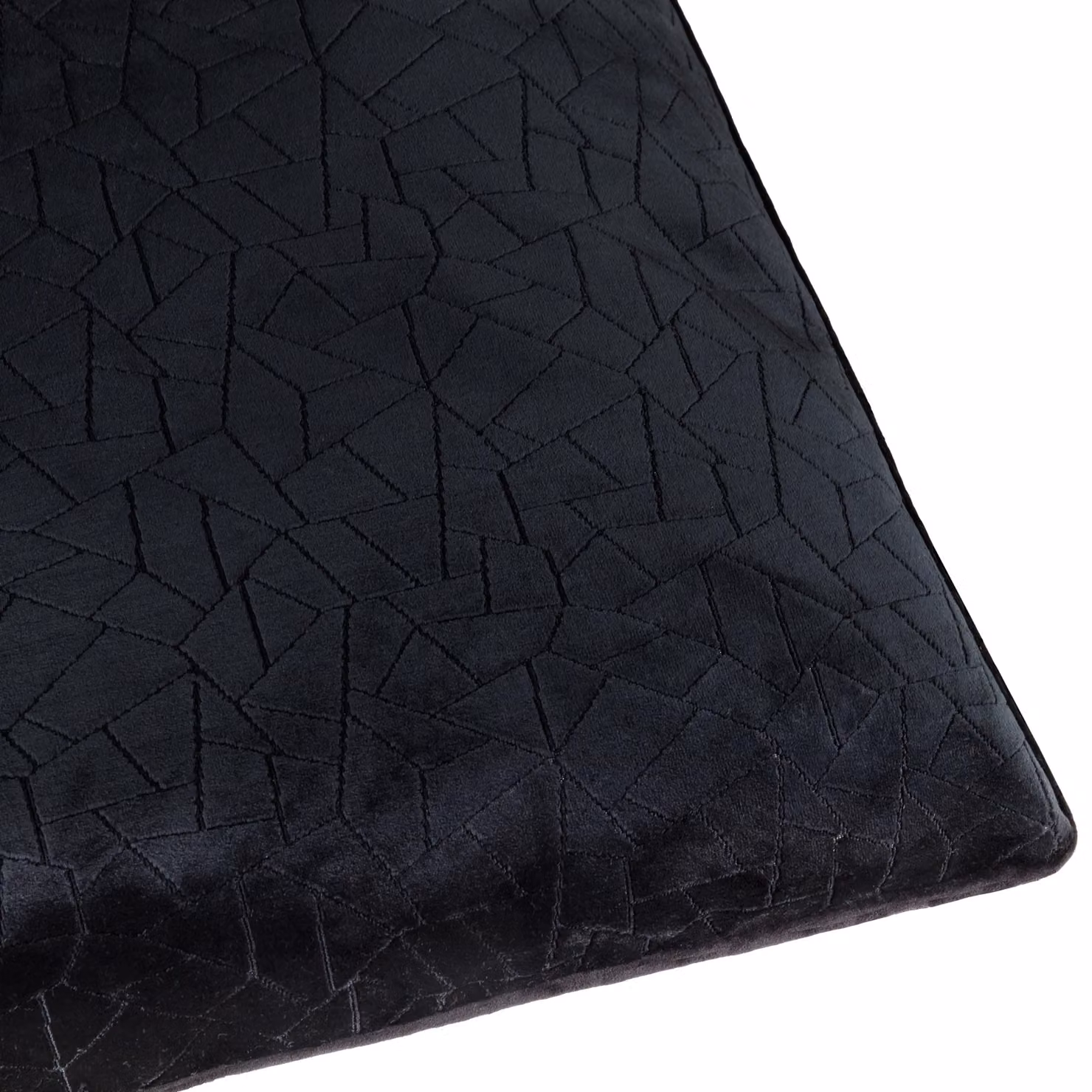 HOEM Malans Cut Velvet Piped Cushion in Black, W/D/H: 45 x 45 x 45 cm – 4
