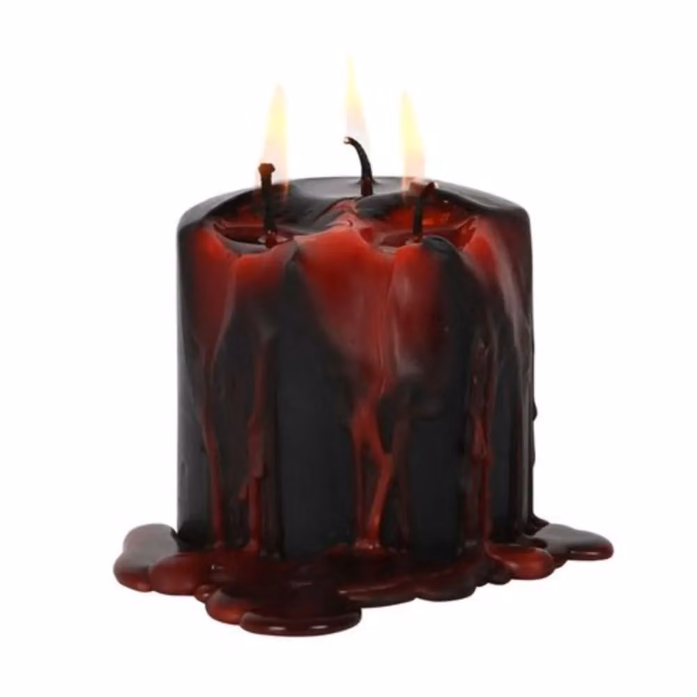Garden Greatness Vampire Tears Halloween 3 Wick Pillar Candle in Black and Red – 2