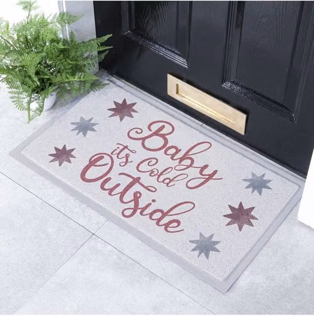 Artsy Mats Baby it's Cold Outside Outdoor Doormat, Grey, W: 70 cm, D: 40 cm – 1