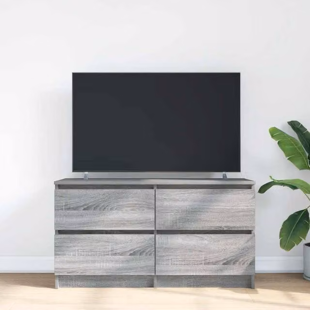 Berkfield Home Grey Sonoma TV Cabinet in Engineered Wood, W/D/H: 100 x 35 x 54 cm – 1