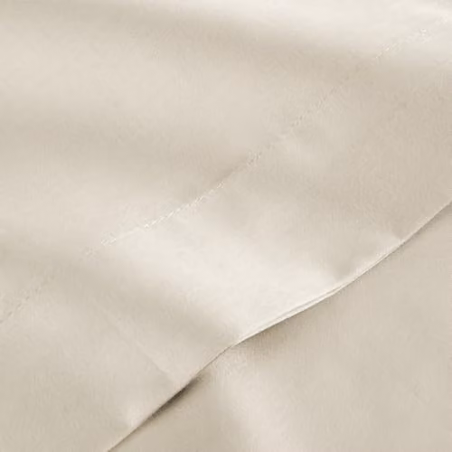 Christy 400TC Luxury Cotton Sateen Single Flat Bed Sheets in Beige, W/D/H: 90 x 200 cm