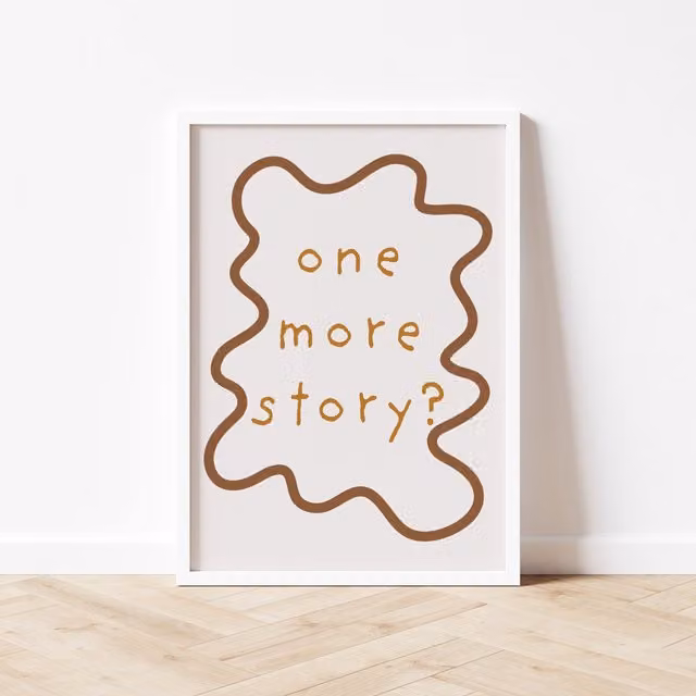 Autumns Corner One More Story? Wavy Edition Typography Paper Poster, A3 – 1