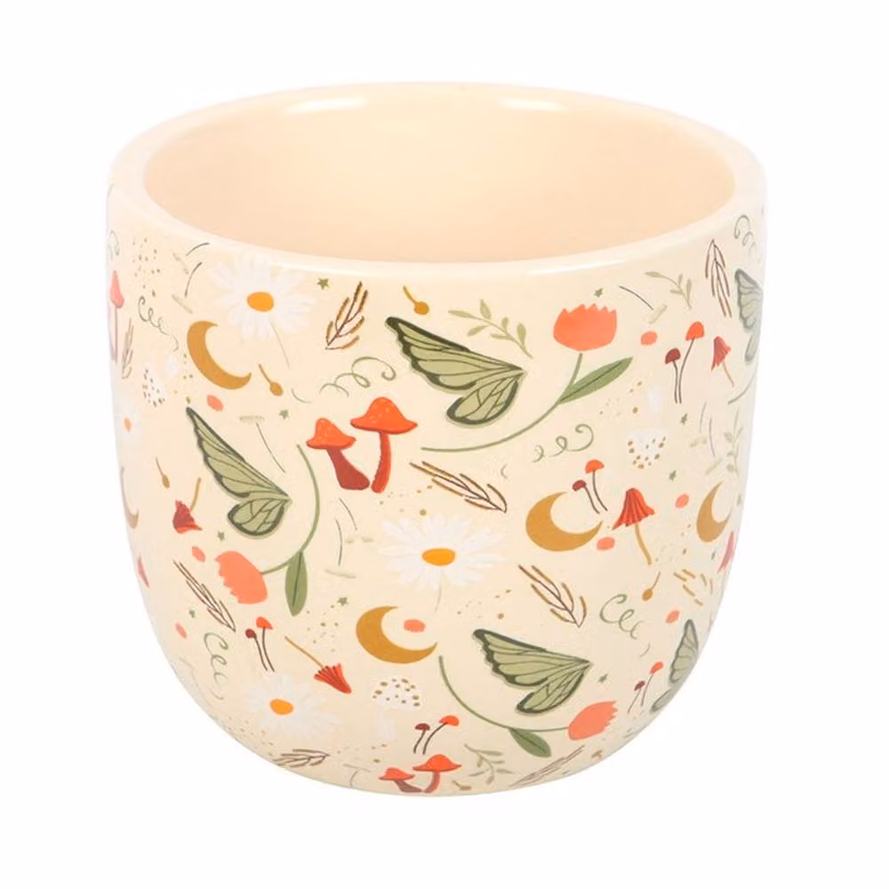 Uniqueful Multicolour Floral Fairy Folklore Ceramic Tabletop Plant Pot – 2