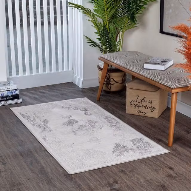 Livabliss Lustro Vintage Boho Abstract Rug in Beige, Grey and White, W: 120 cm, L: 170 cm – 1