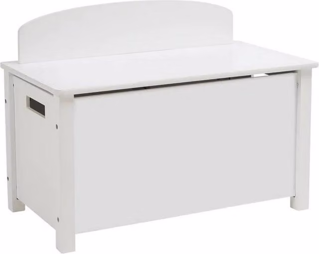 Liberty House Toys Classic White Wooden Kids Toy Box with Soft Close Lid, H 47.5 x W 68.0 x D 37.5 cm